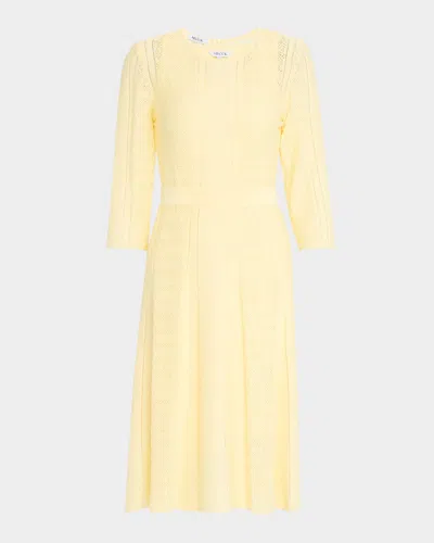 Misook Modern Fit Diamond Pointelle Knit Dress In Butterfield