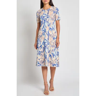 Misook Modern Fit Floral Jacuard Dress In Multi