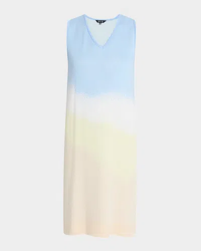 Misook Modern Fit Landscape Pattern Soft Knit Dress In Arctic