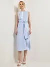 Misook Modern Fit Midi A-line Dress - Split Pattern Cotton In Multi