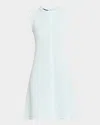 Misook Modern Fit A-line Knit Dress In Aquatic/white