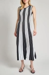Misook Modern Fit Stripe Midi Dress In Multi