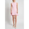 Misook Modern Fit Scalloped-trim Knit Mini Dress In Soft Blush/white