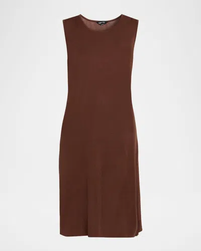 Misook Mylana Sleeveless Knit Sheath Dress In Brown