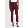 Misook Nancy Slim Leg Knit Pants In Brown