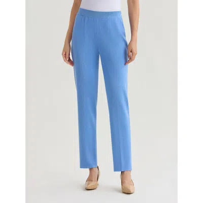Misook Nancy Slim Leg Mylana Knit Pant In Blue