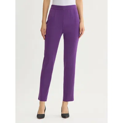 Misook Nancy Slim Leg Mylana Knit Pant In Purple
