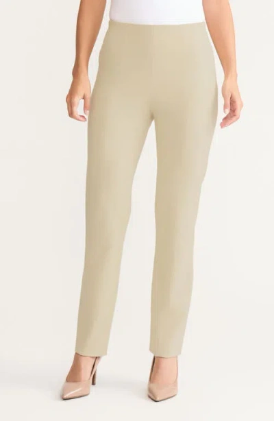 Misook Nia Slim Leg Luxestretch Ponte Pant In Brown