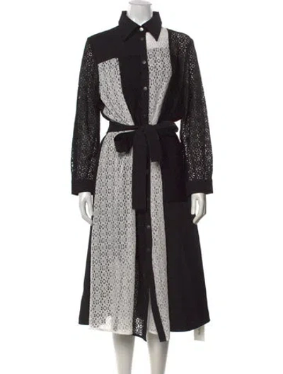 Pre-owned Misook Nylon Midi Length Dress W/ Tags In Black