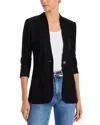Misook One Button Knit Jacquard Jacket In Black
