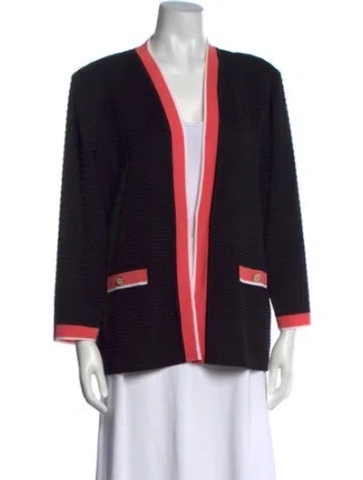 Pre-owned Misook Open Front Sweater In Black