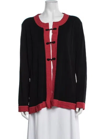 Pre-owned Misook Open Front Sweater In Black