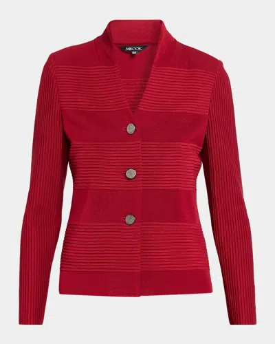 Misook Ottoman-knit Jacket In Animal Print