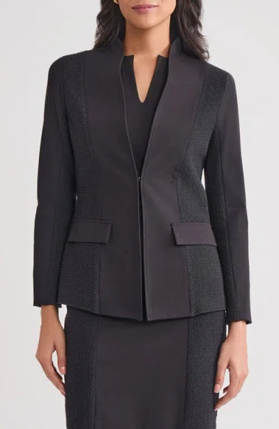 Misook Paneled Ponte Jacket In Black