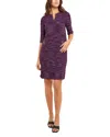 Misook Patch Pocket Shift Dress - Heritage Fit In Ultraviolet/viola/black