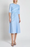 Misook Tonal Abstract Fit And Flare Dress In Arctic