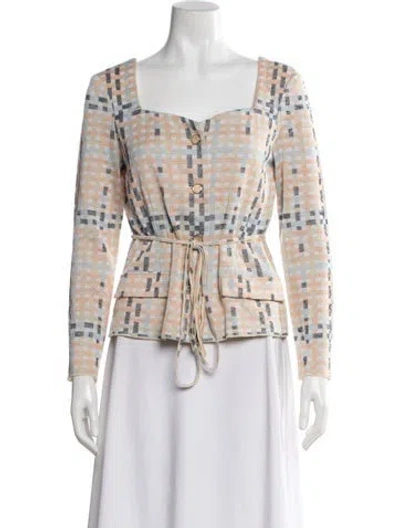 Pre-owned Misook Patterned Jacket W/ Tags In Orange
