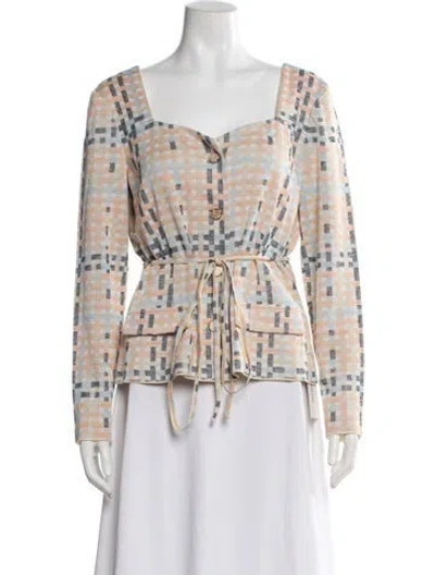 Pre-owned Misook Patterned Jacket W/ Tags In Orange