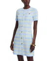 Misook Plaid Button Front Sheath Dress In Arctic/butterfield/white