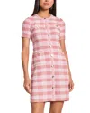 Misook Modern Fit Tweed Sheath Dress In Honey Suckle/soft Blush