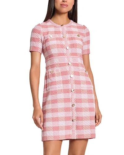 MISOOK PLAID BUTTON FRONT SHEATH DRESS