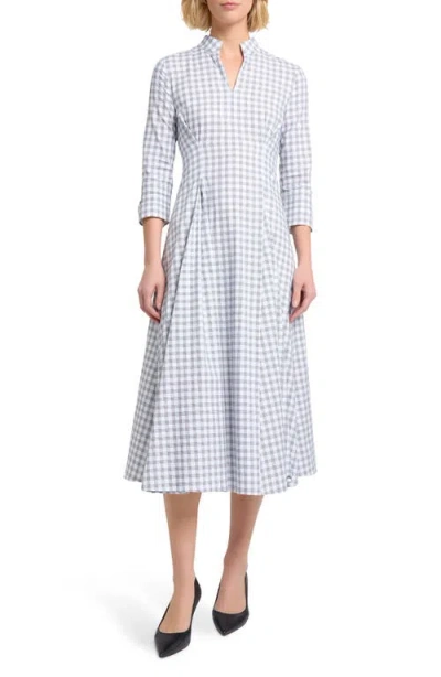 MISOOK MISOOK PLAID FIT & FLARE COTTON MIDI DRESS