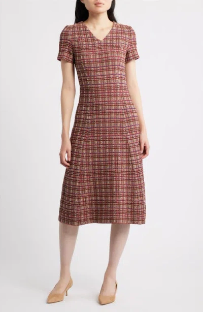 MISOOK MISOOK PLAID MULTI STITCH A-LINE DRESS