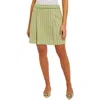 Misook Pleat Detail Tweed Miniskirt In Clvr/grn/mul