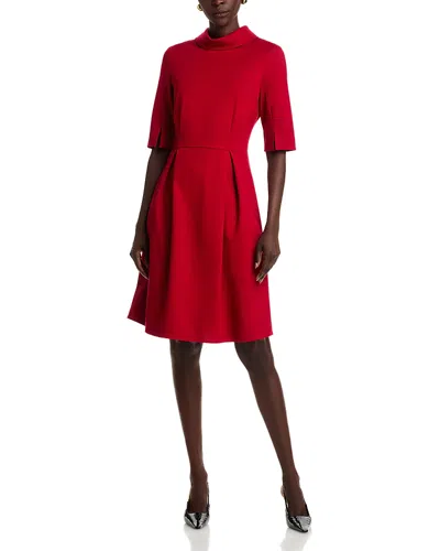 Misook Pleated Stretch Ponte Dress