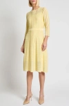 Misook Modern Fit Diamond Pointelle Knit Dress In Butterfield