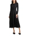 Misook Modern Fit-and-flare Sequin Princess Seam Knit Maxi Dress In Black