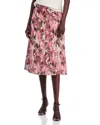 Misook Printed A Line Skirt In Pink