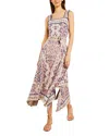 Misook Jacquard Knit Handkerchief Hem Midi Dress