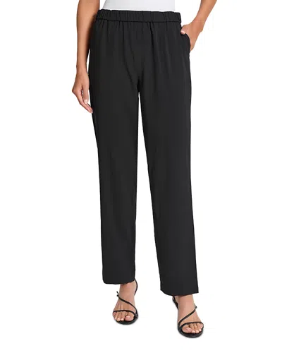 Misook Pull On Straight Leg Knit Pants In Black