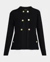 Misook Relaxed Lightweight Soft Tweed Knit Jacket In Black