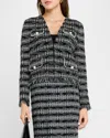 MISOOK RHINESTONE-TRIM TWEED KNIT JACKET