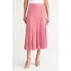 Misook Flared Ribbed Soft Knit Midi Skirt