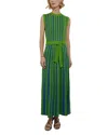 Misook Modern Fit Sleeveless Rib Knit Dress In Satin Sky/green