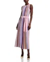 Misook Modern Fit Sleeveless Rib Knit Dress In Viola/mult