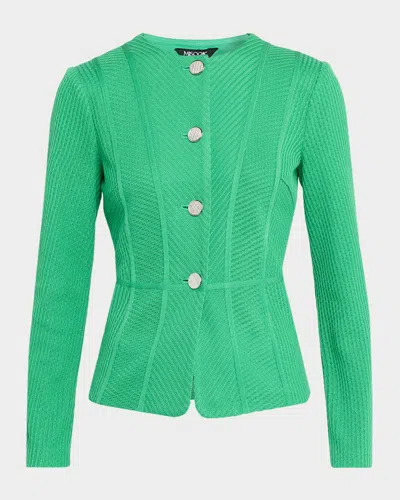 Misook Ribbed Single-breasted Jacket In Clover Field