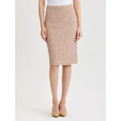 Misook Ribbon Tweed Knit Straight Skirt In Pink