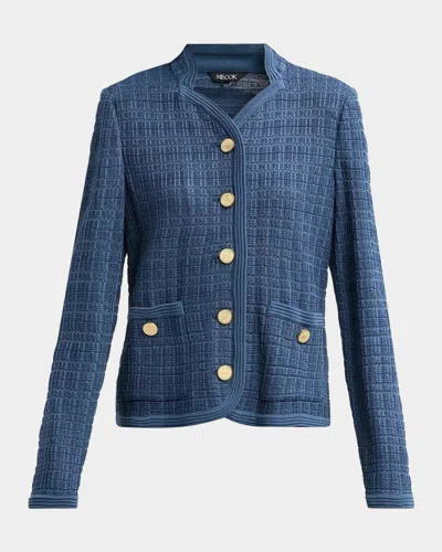 Misook Rib-knit Jacket In Stardust