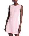 Misook Modern Fit Scalloped-trim Knit Mini Dress In Soft Blush/white