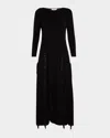 Misook Modern Fit-and-flare Sequin Princess Seam Knit Maxi Dress In Black