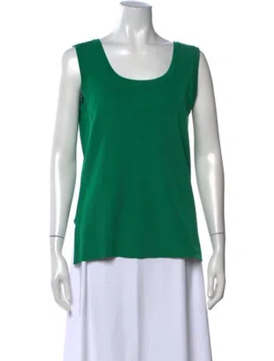 Pre-owned Misook Scoop Neck Sleeveless Top In Green