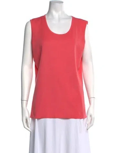 Pre-owned Misook Scoop Neck Sleeveless Top In Pink
