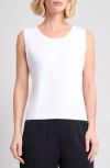 Misook Scoop Neck Tank In White