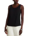 Misook Scoop Neck Tank In Black