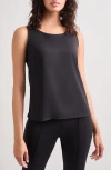 Misook Scoop Neck Tank In Black