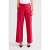 Misook High Rise Ponte Pants In Red